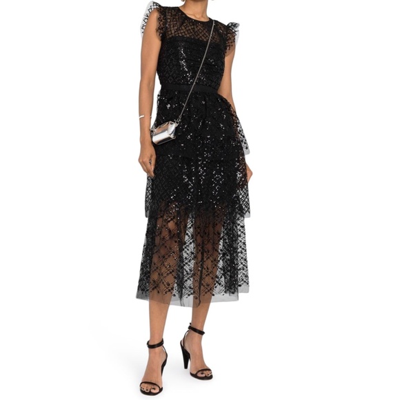 Self portrait cheap tiered sequin dress
